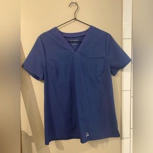 Jaanuu One-Pocket Scrub Top. Size Small. Navy Blue
